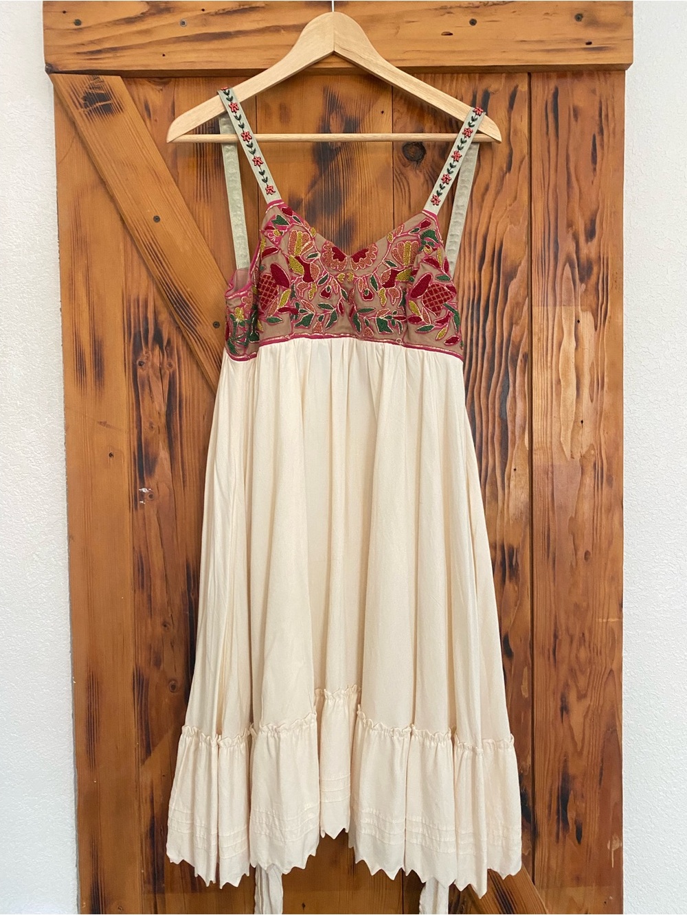 Anthropologie Cream Zehavale Norbotten Beaded Dress, size 0 - Picture 2 of 6